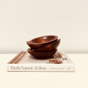 MID-CENTURY‎ MODERN HAND TURNED BARIBOMAID WOOD SALAD BOWLS - EUC COTTAGECORE